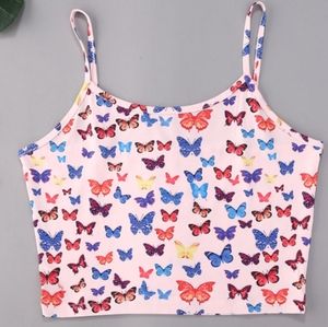 SHEIN Butterfly Crop Top
